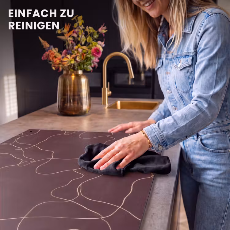 2-in-1 Herdabdeckplatte & Spritzschutz - Abstrakt - Modern - Braun - Abstract - Modern - Bruin Inductie beschemer met haakjes klein 777