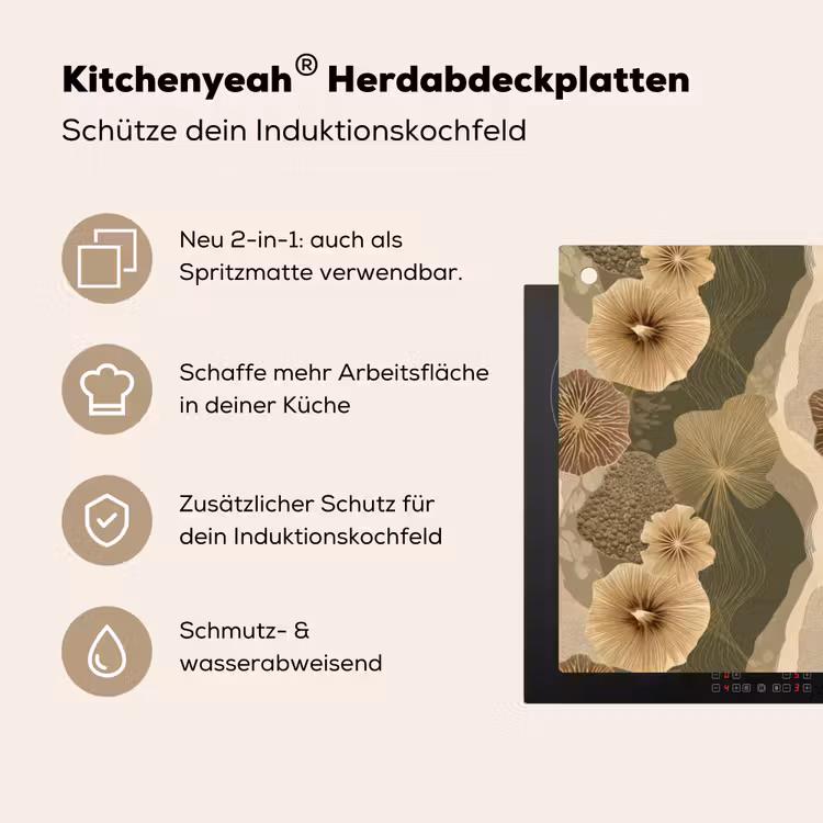 Abstract - Modern - Groen Inductie beschemer met haakjes klein 777 -ky-usp-de