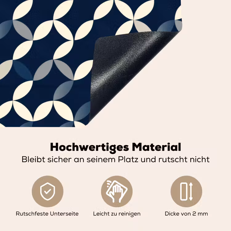 Abstract - Patroon - Blauw Inductie beschemer met haakjes klein 777 -ky-onderkant-de