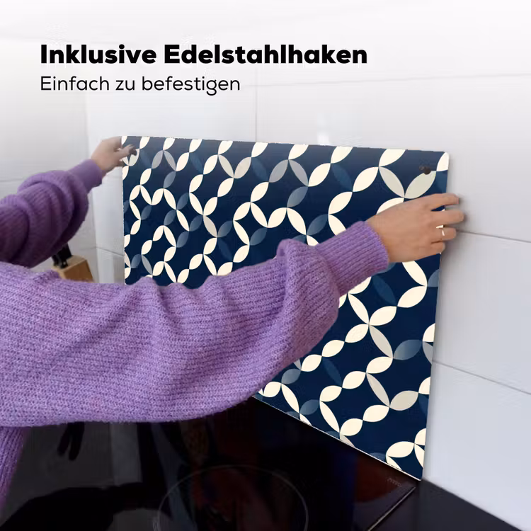 Abstract - Patroon - Blauw Inductie beschemer met haakjes klein 777 -ky-ophangen-de