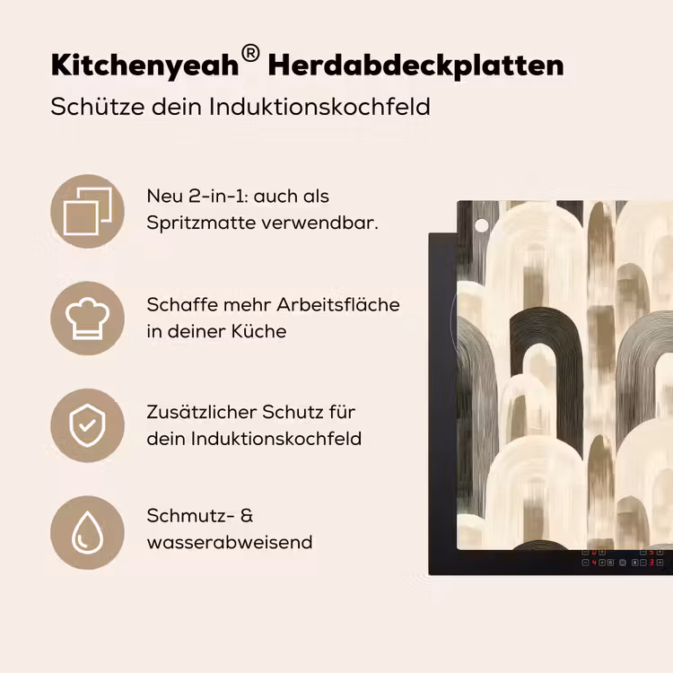 Abstract - Patroon - Bogen Inductie beschemer met haakjes klein 777 -ky-usp-de