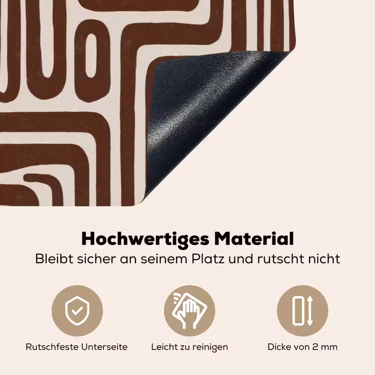 Abstract - Patroon - Bruin Inductie beschemer met haakjes klein 777 -ky-onderkant-de