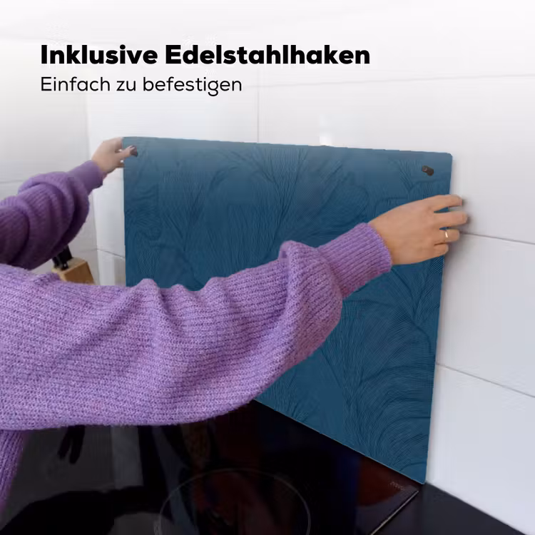 Abstract - Patroon - Donkerblauw - Elegant Inductie beschemer met haakjes klein 777 -ky-ophangen-de