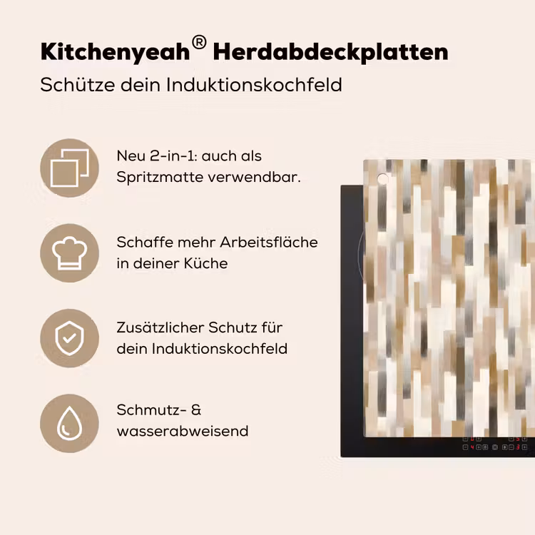 Abstract - Patroon - Kwaststreken Inductie beschemer met haakjes klein 777 -ky-usp-de