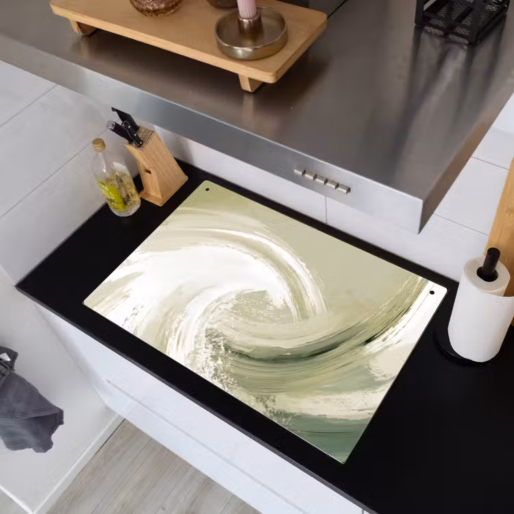 Abstract - Penseelstreken - Golven - Groen Inductie beschemer met haakjes klein -sfeer1