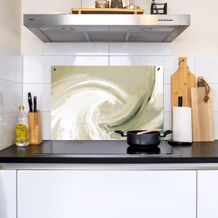 Abstract - Penseelstreken - Golven - Groen Inductie beschemer met haakjes klein -sfeer2