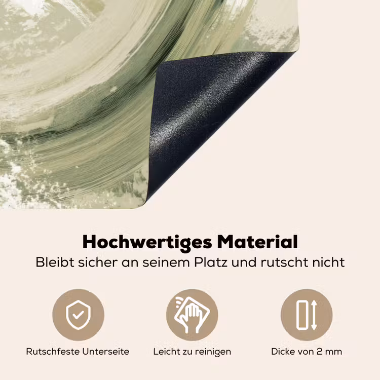 Abstract - Penseelstreken - Golven - Groen Inductie beschemer met haakjes klein -ky-onderkant-de