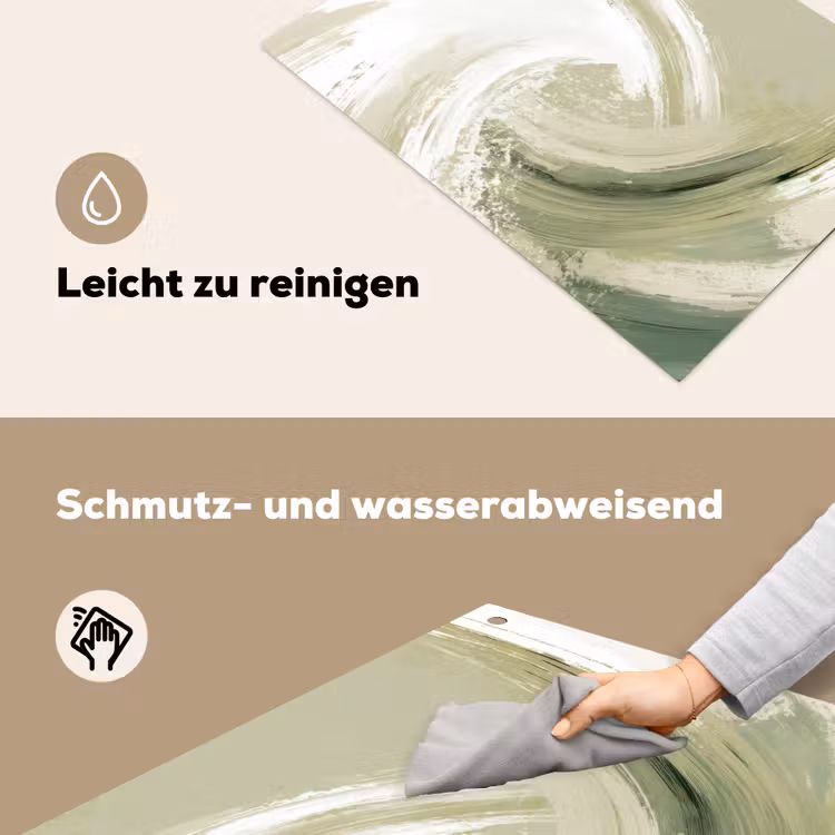 Abstract - Penseelstreken - Golven - Groen Inductie beschemer met haakjes klein -ky-schoon-de