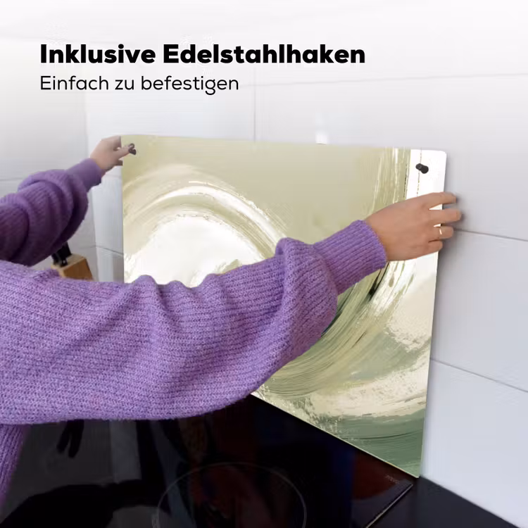 Abstract - Penseelstreken - Golven - Groen Inductie beschemer met haakjes klein -ky-ophangen-de