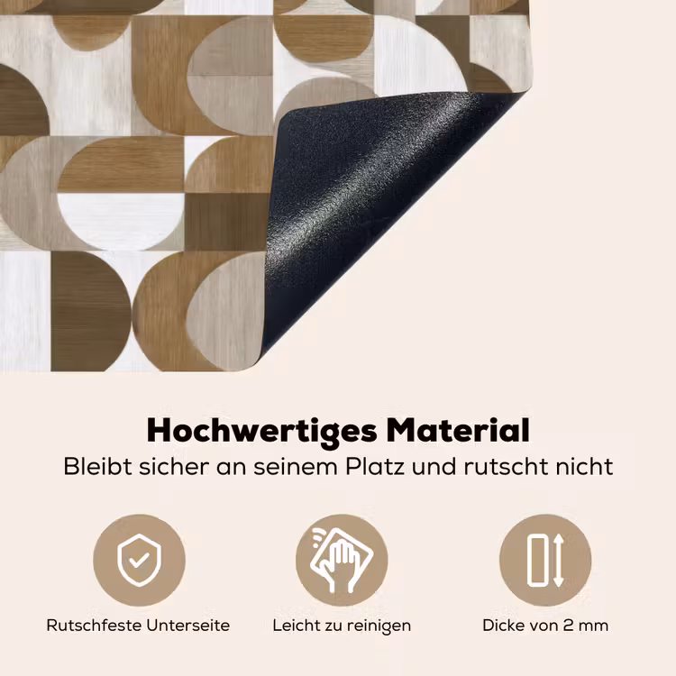 Abstract - Retro - Bruin Inductie beschemer met haakjes klein 777 -ky-onderkant-de