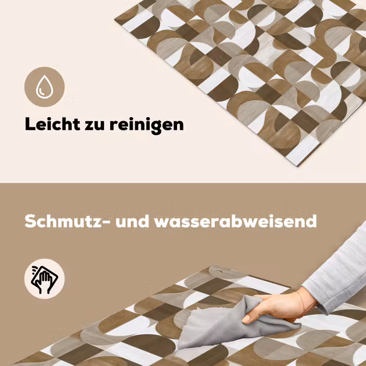 Abstract - Retro - Bruin Inductie beschemer met haakjes klein 777 -ky-schoon-de