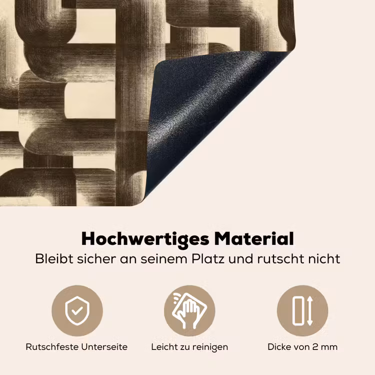 Abstract - Retro - Zwart Inductie beschemer met haakjes klein 777 -ky-onderkant-de