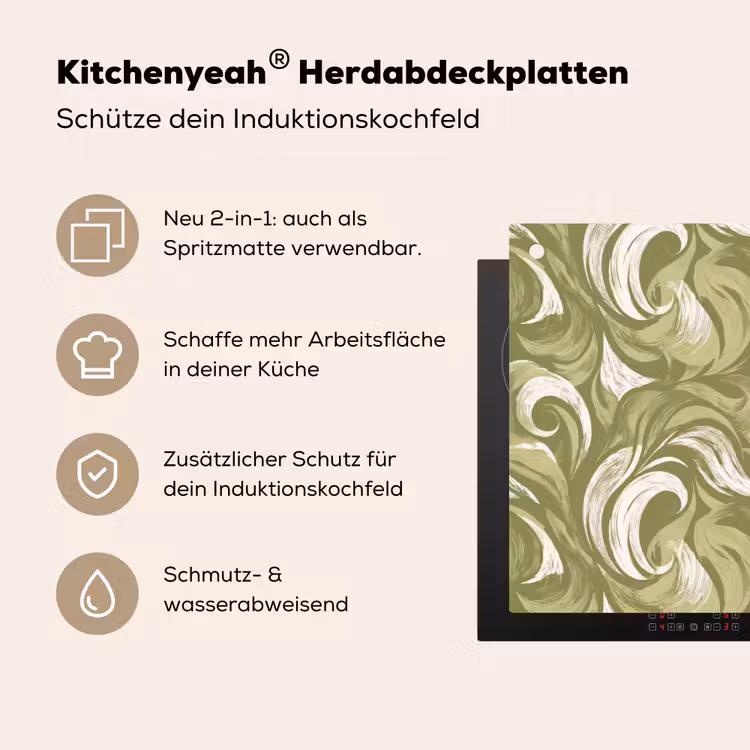 Abstract - Textuur - Groen Inductie beschemer met haakjes klein 777 -ky-usp-de