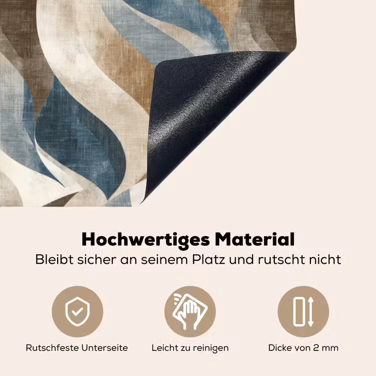Abstract - Golven - Kleurrijk Inductie beschemer met haakjes klein 777 -ky-onderkant-de