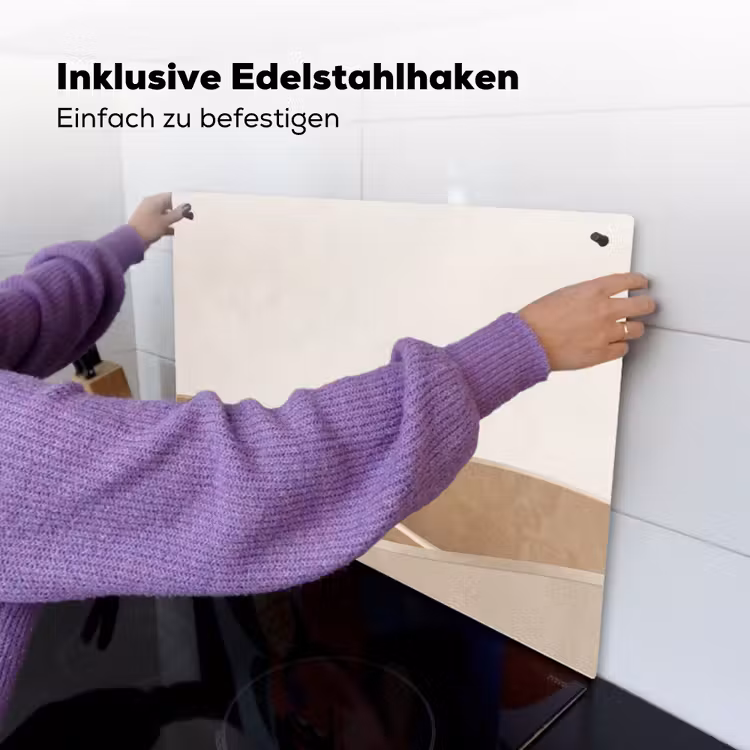 Abstract - Golven - Modern - Beige Inductie beschemer met haakjes klein -ky-ophangen-de