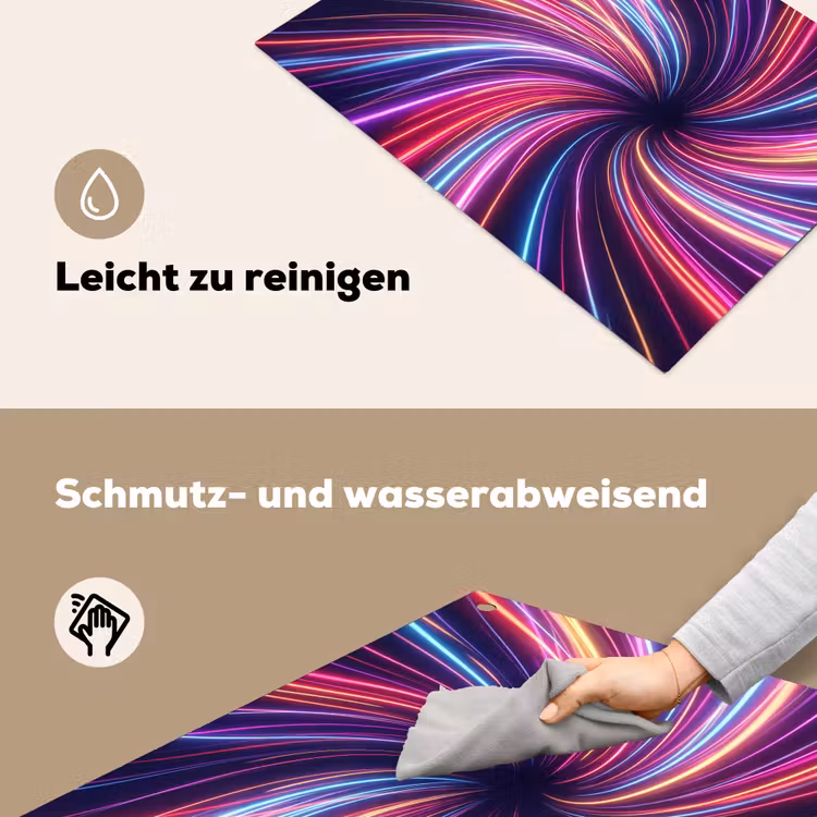Abstract - Swirl - Futuristic - Neon Inductie beschemer met haakjes klein -ky-schoon-de