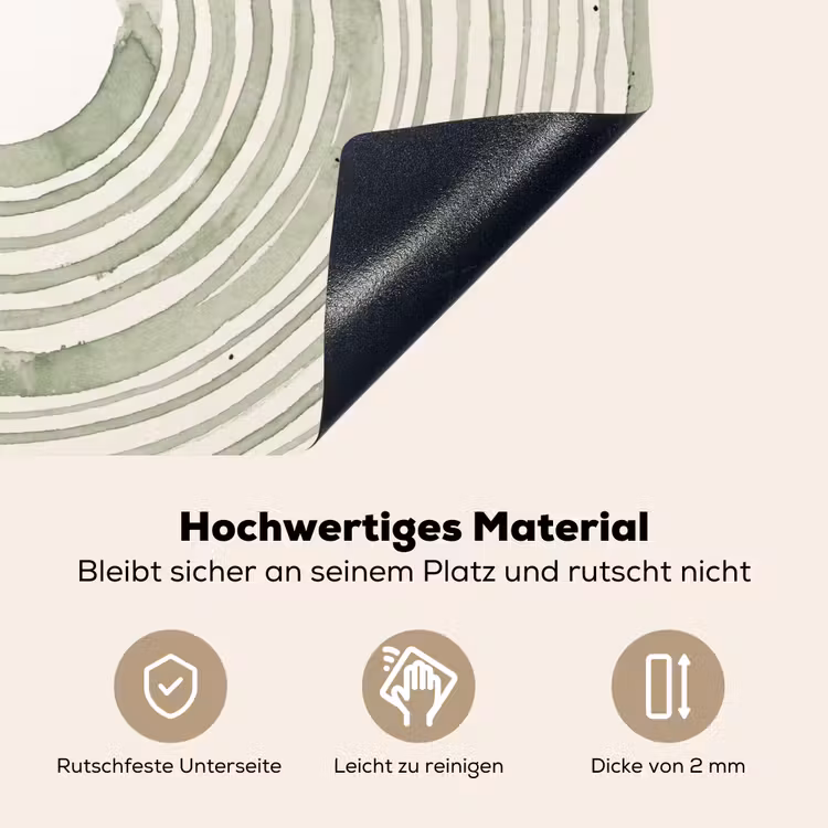 Abstractie - Cirkels - Waterverf - Groen - Modern Inductie beschemer met haakjes klein -ky-onderkant-de