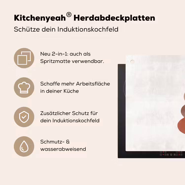 Abstractie - Gestapeld - Balans - Modern - Aardetinten Inductie beschemer met haakjes klein -ky-usp-de