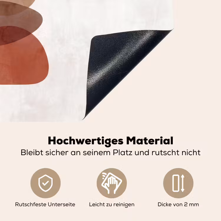 Abstractie - Gestapeld - Balans - Modern - Aardetinten Inductie beschemer met haakjes klein -ky-onderkant-de