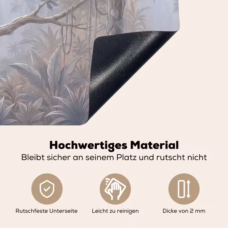 Aap - Boom - Jungle - Natuur - Grijs Inductie beschemer met haakjes klein -ky-onderkant-de