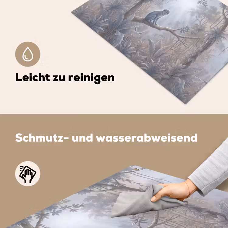 Aap - Boom - Jungle - Natuur - Grijs Inductie beschemer met haakjes klein -ky-schoon-de