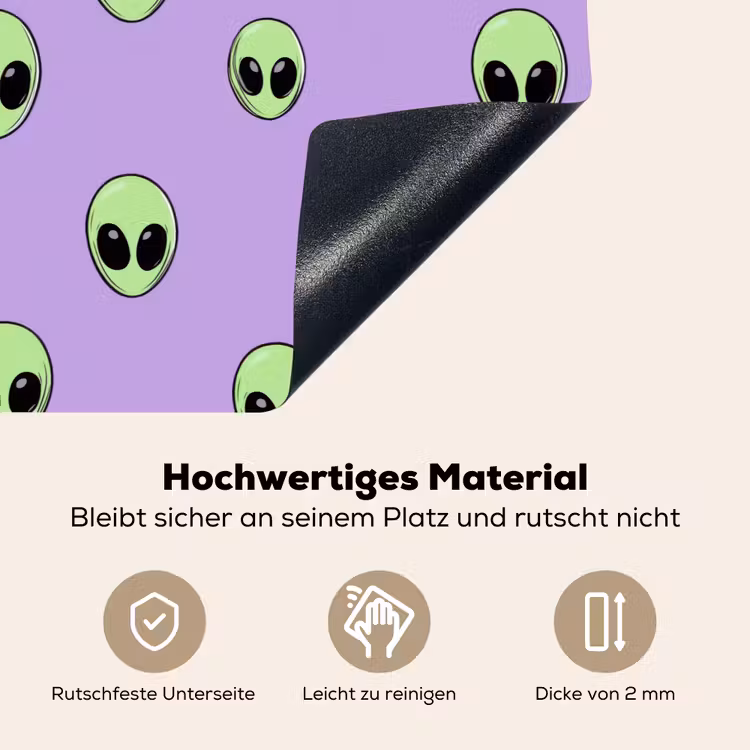 Alien - Retro - Lila Inductie beschemer met haakjes klein 777 -ky-onderkant-de
