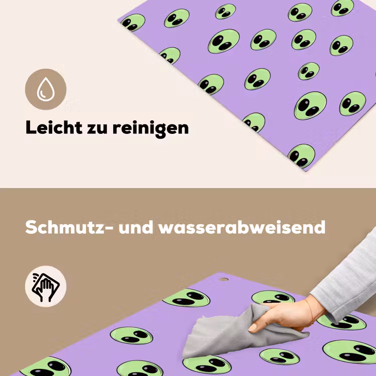 Alien - Retro - Lila Inductie beschemer met haakjes klein 777 -ky-schoon-de