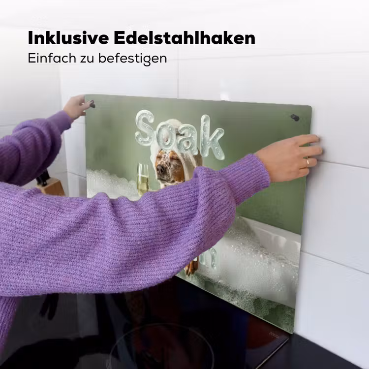 Soak it all in - Hond - Bad Inductie beschemer met haakjes klein -ky-ophangen-de