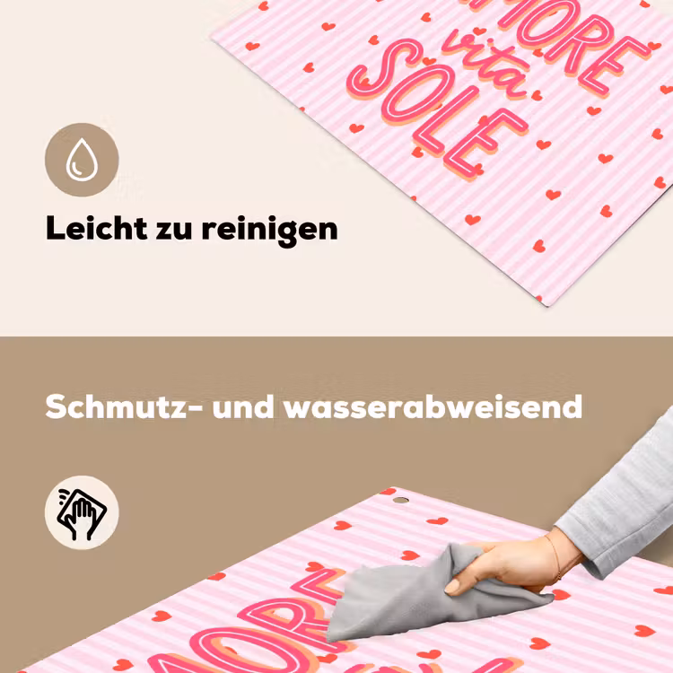 Amore vita sole - Roze - Hartjes Inductie beschemer met haakjes klein -ky-schoon-de