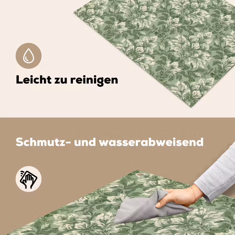 Sierlijk - Lichtgroen - Planten - Patroon - Getailleerd Inductie beschemer met haakjes klein 777 -ky-schoon-de