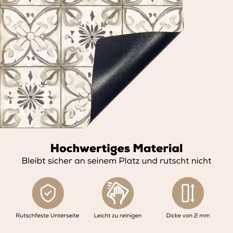 Antiek - Tegel - Beige Inductie beschemer met haakjes klein 777 -ky-onderkant-de