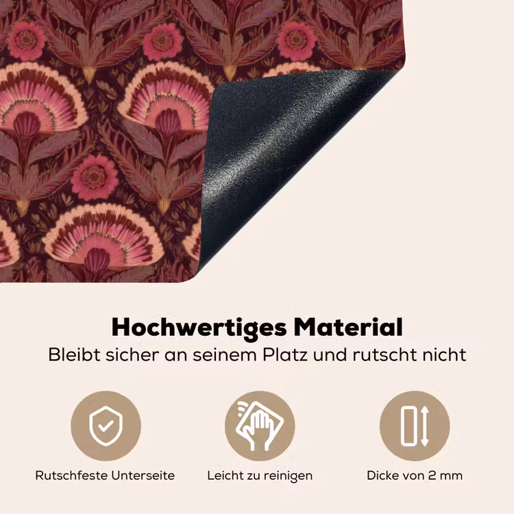 Antiek - Bloemen - Kleurrijk Inductie beschemer met haakjes klein 777 -ky-onderkant-de