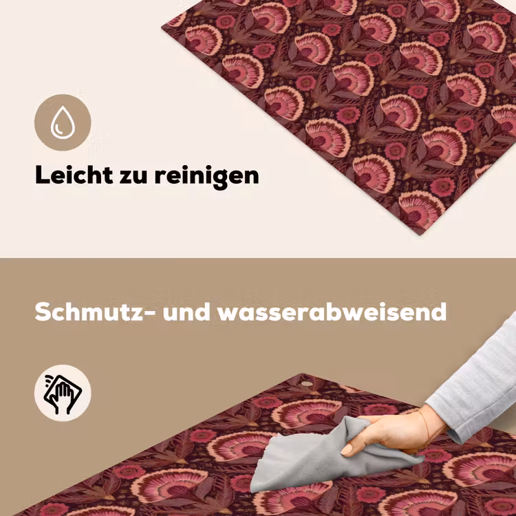 Antiek - Bloemen - Kleurrijk Inductie beschemer met haakjes klein 777 -ky-schoon-de