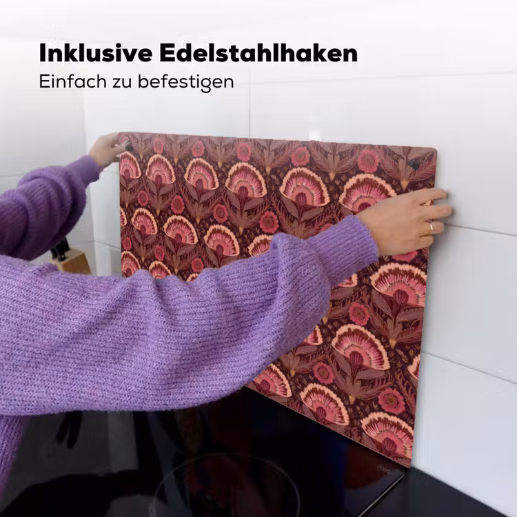 Antiek - Bloemen - Kleurrijk Inductie beschemer met haakjes klein 777 -ky-ophangen-de