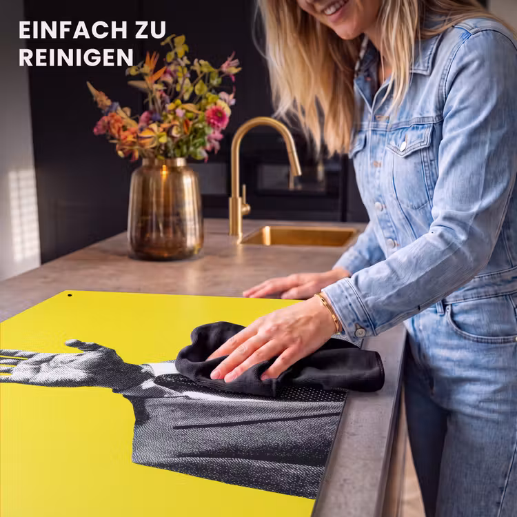 2-in-1 Herdabdeckplatte & Spritzschutz - Anzug - Hand - Gelb - Pak - Hand - Geel Inductie beschemer met haakjes klein