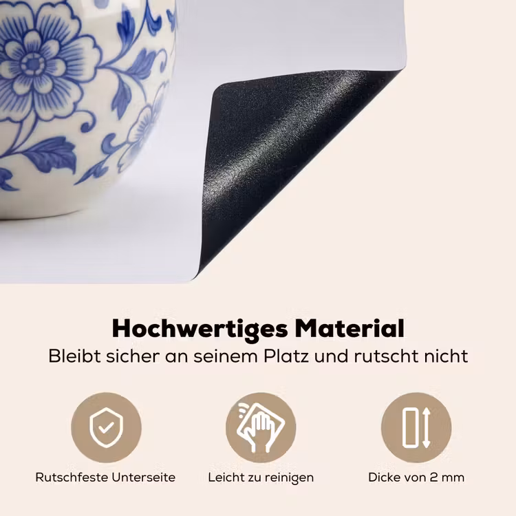 Appel - Blauw - Klassiek Inductie beschemer met haakjes klein -ky-onderkant-de