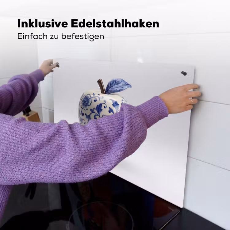 Appel - Blauw - Klassiek Inductie beschemer met haakjes klein -ky-ophangen-de