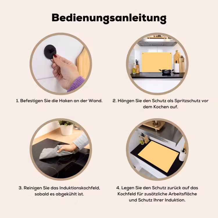 Apricot - Ice - Oranje Inductie beschemer met haakjes klein 777 -ky-gebruik-de