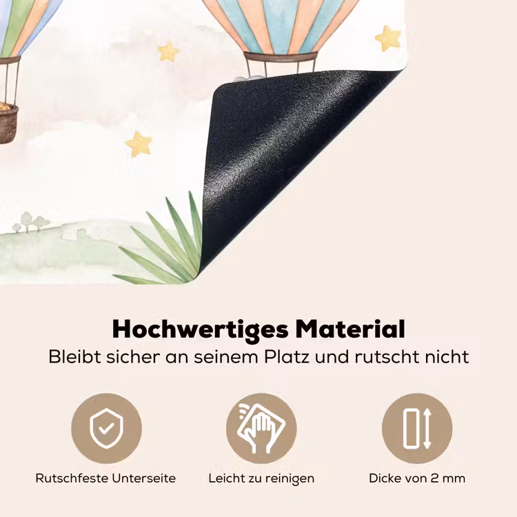 Aquarel - Luchtballonnen - Pastel Inductie beschemer met haakjes klein -ky-onderkant-de