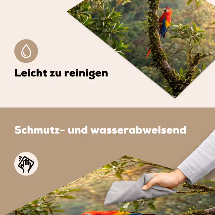 Ara - Jungle - Rood Inductie beschemer met haakjes klein -ky-schoon-de