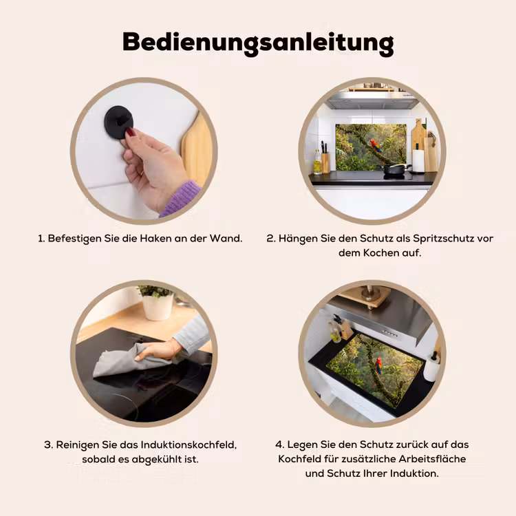 Ara - Jungle - Rood Inductie beschemer met haakjes klein -ky-gebruik-de