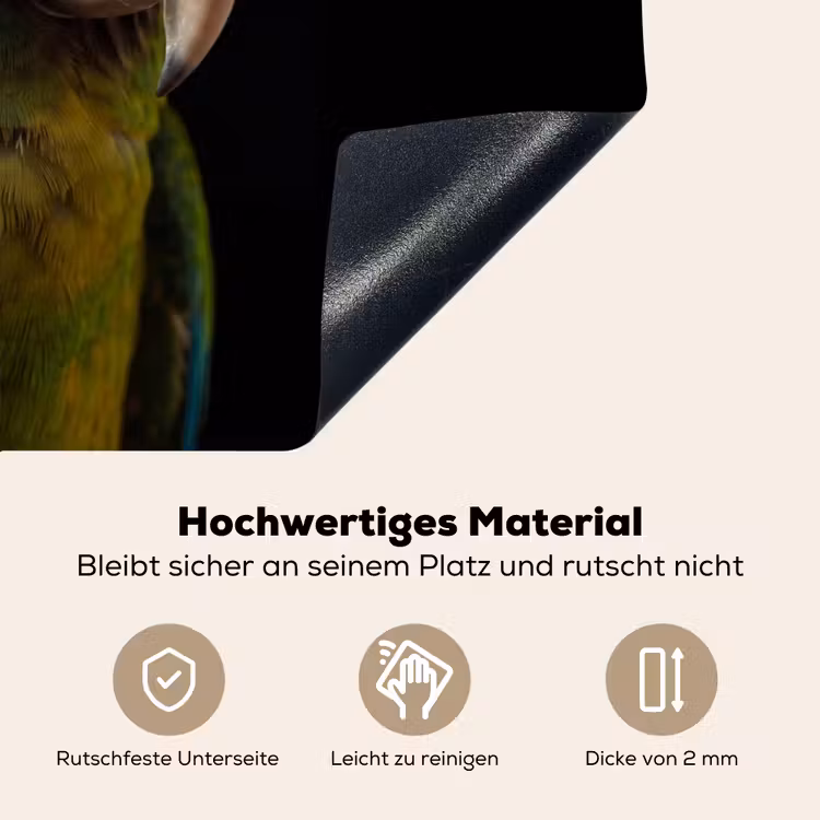 Ara - Portret - Groen Inductie beschemer met haakjes klein -ky-onderkant-de