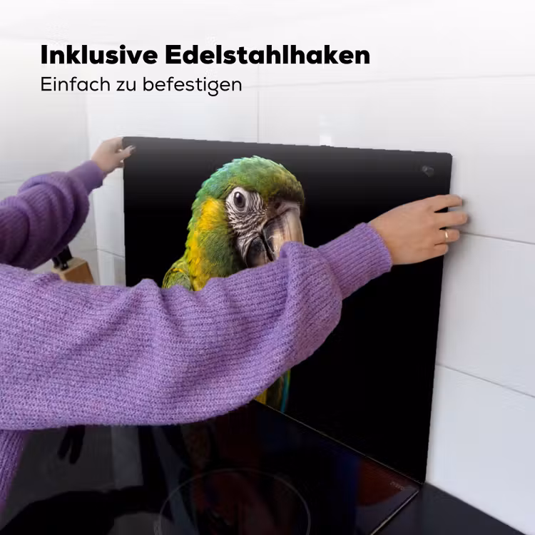 Ara - Portret - Groen Inductie beschemer met haakjes klein -ky-ophangen-de