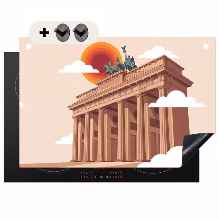 Architectuur - Brandenburg - Berlijn - Zonsondergang - Historisch Inductie beschemer met haakjes klein -3d