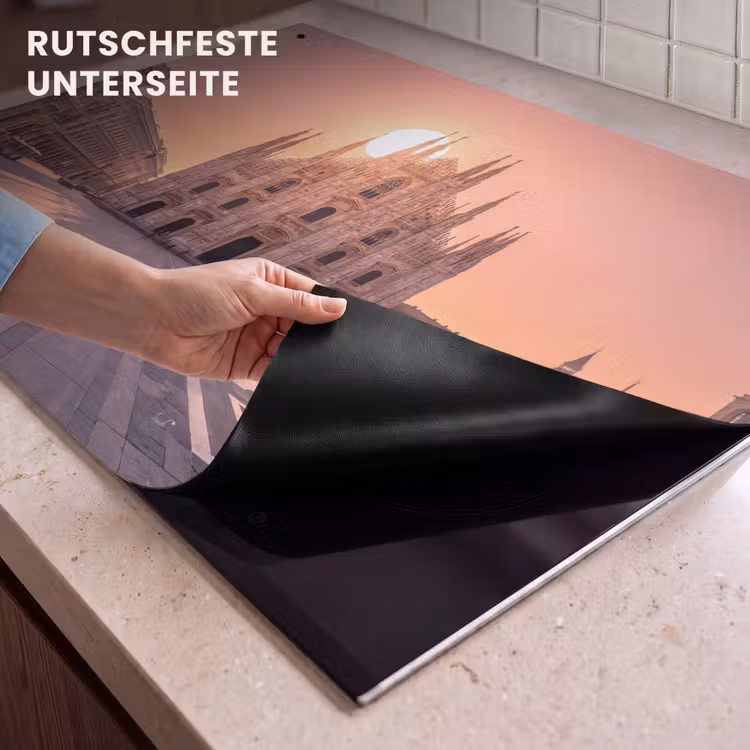 Architectuur - Milaan - Plein - Zonsopgang - Oranje Inductie beschemer met haakjes klein -ky-onderkant-de