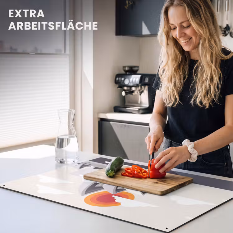 Architectuur - Stadsgezicht - Modern - Grijs - Oranje Inductie beschemer met haakjes klein -ky-usp-de