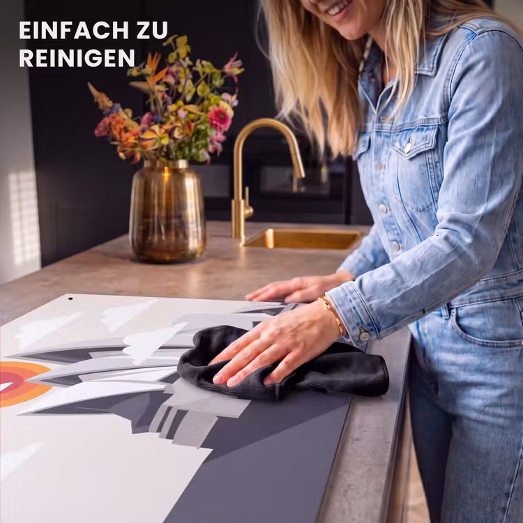 Architectuur - Stadsgezicht - Modern - Grijs - Oranje Inductie beschemer met haakjes klein -ky-schoon-de
