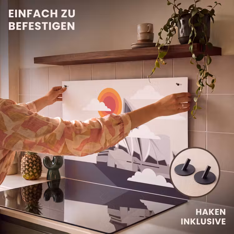 Architectuur - Stadsgezicht - Modern - Grijs - Oranje Inductie beschemer met haakjes klein -ky-ophangen-de