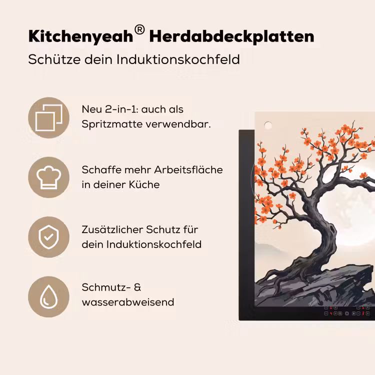 Aziatisch - Bloesem - Rood Inductie beschemer met haakjes klein -ky-usp-de