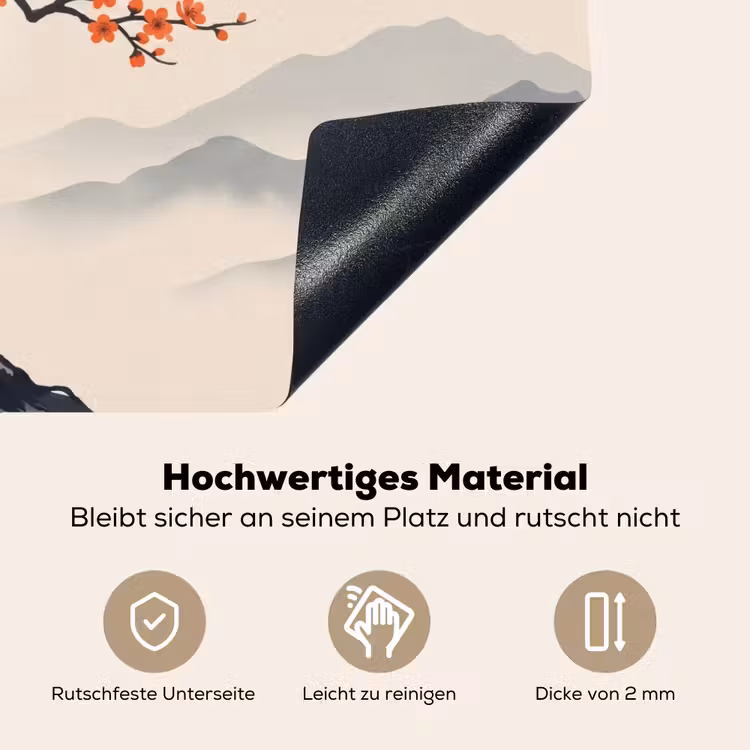 Aziatisch - Bloesem - Rood Inductie beschemer met haakjes klein -ky-onderkant-de